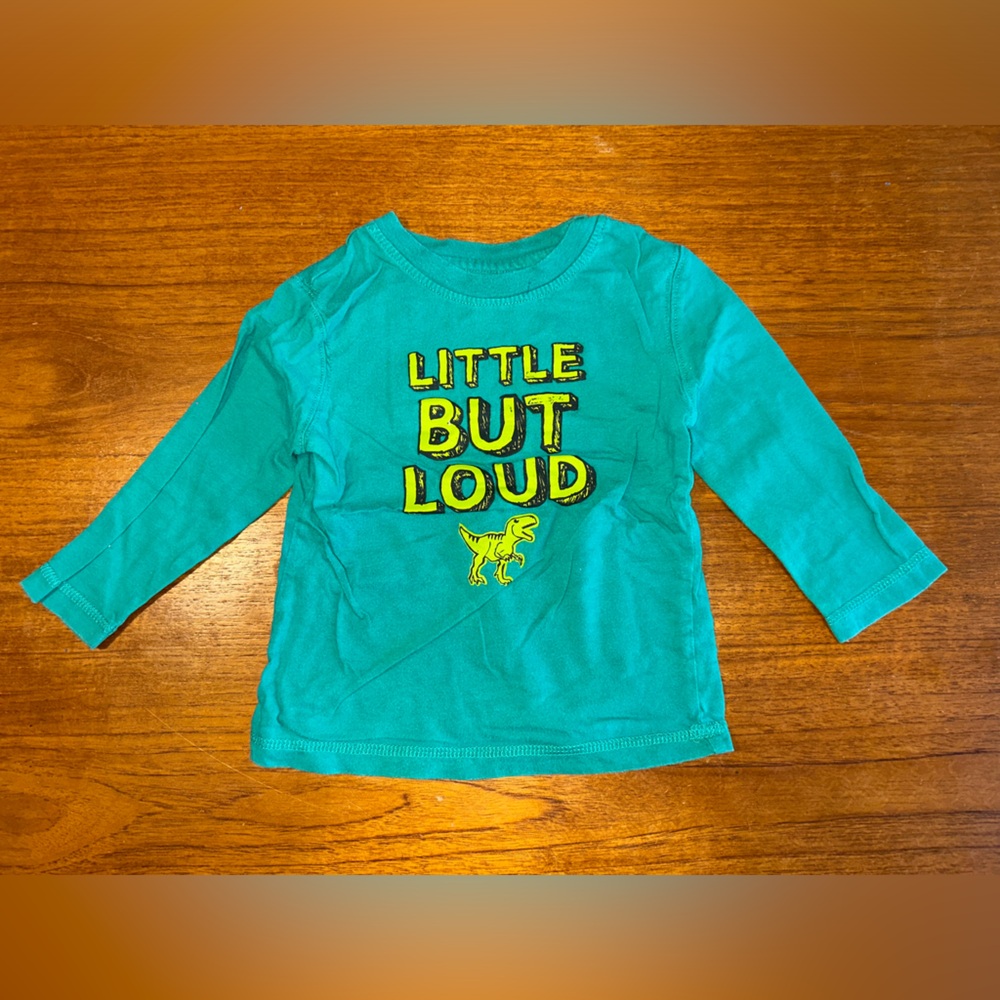 George | 100% cotton green “little but loud” long sleeve t-shirt